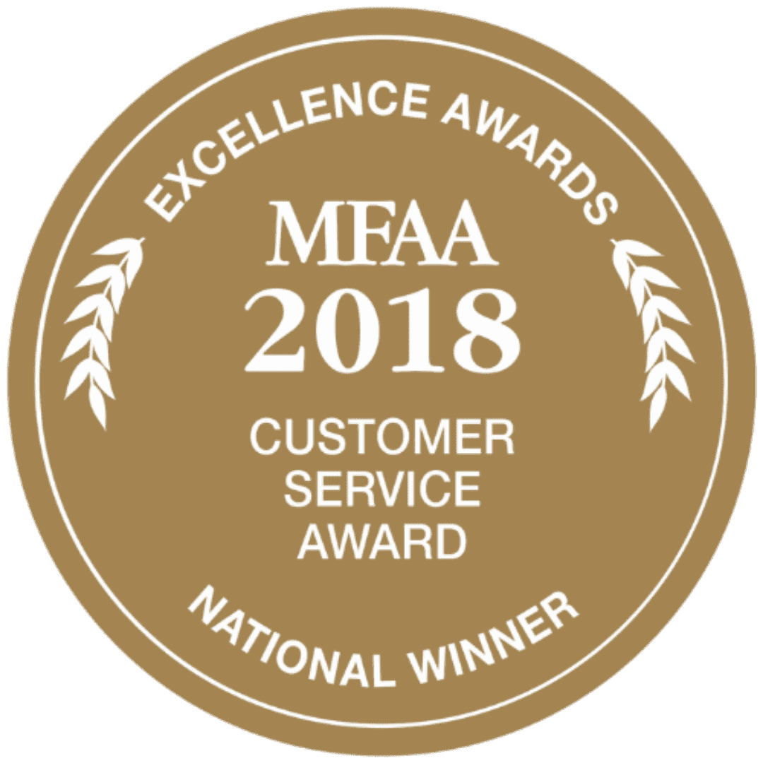 WINNER - 2018 - MFAA - CUSTOMER SERVICE NATIONAL AWARD