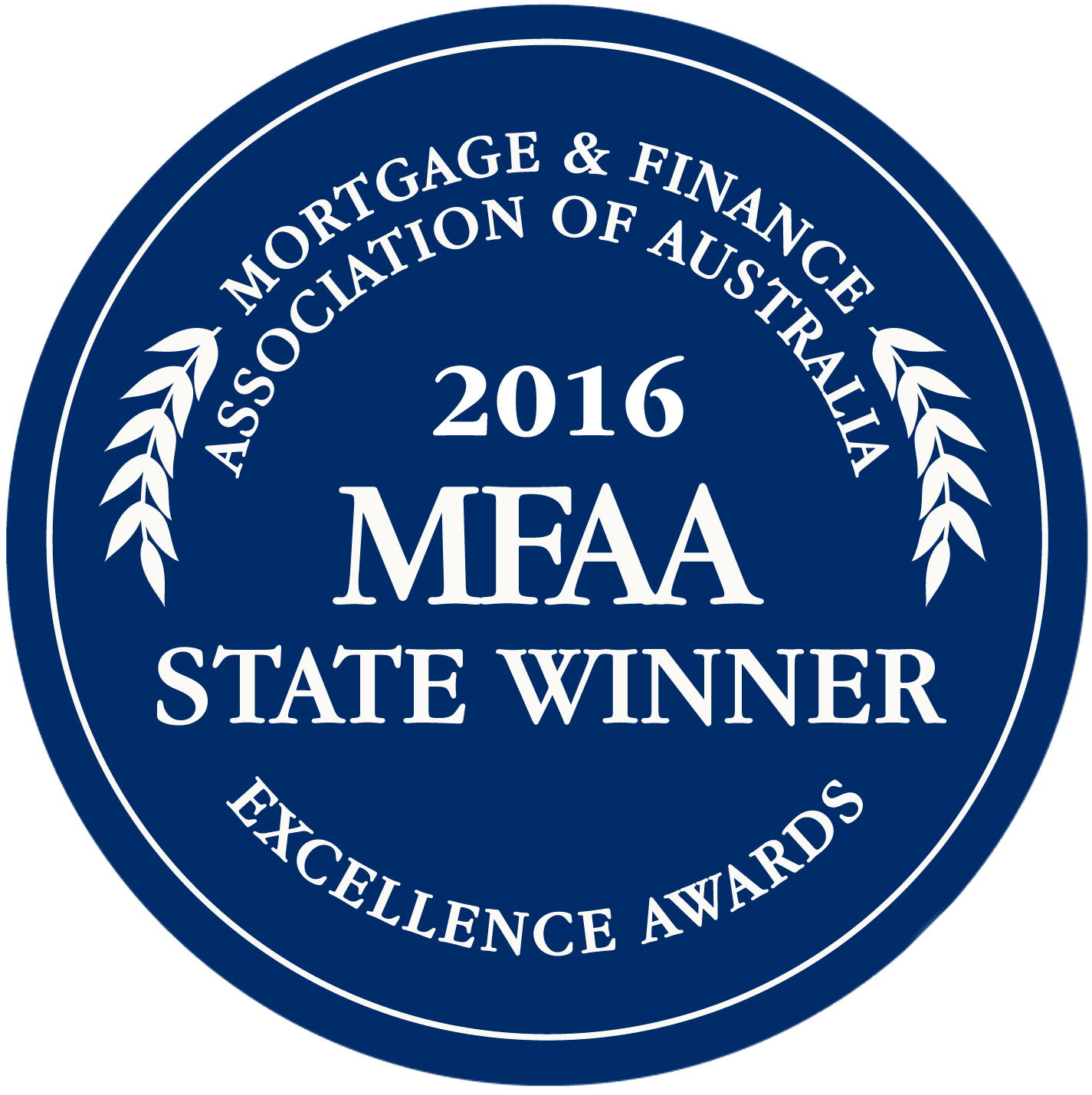 WINNER - 2016 - MFAA EXCELLENCE AWARDS - BEST FINANCE BROKER BUSINESS FOR 2 TO 5 LOAN WRITERS